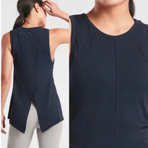 Athleta Foothill Seamless Tank Size XS Color Navy - Picture 3 of 10